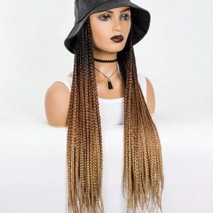 24 in box braid wig with hat attached